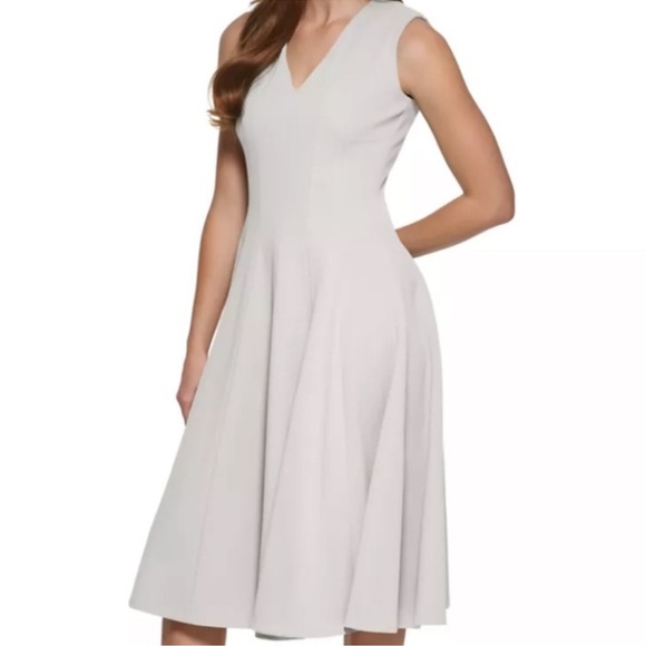Calvin Klein Dresses & Skirts - NWT Calvin Klein Sleeveless A-Line Midi Dress Sz 10 | Calvin Klein White Dress-